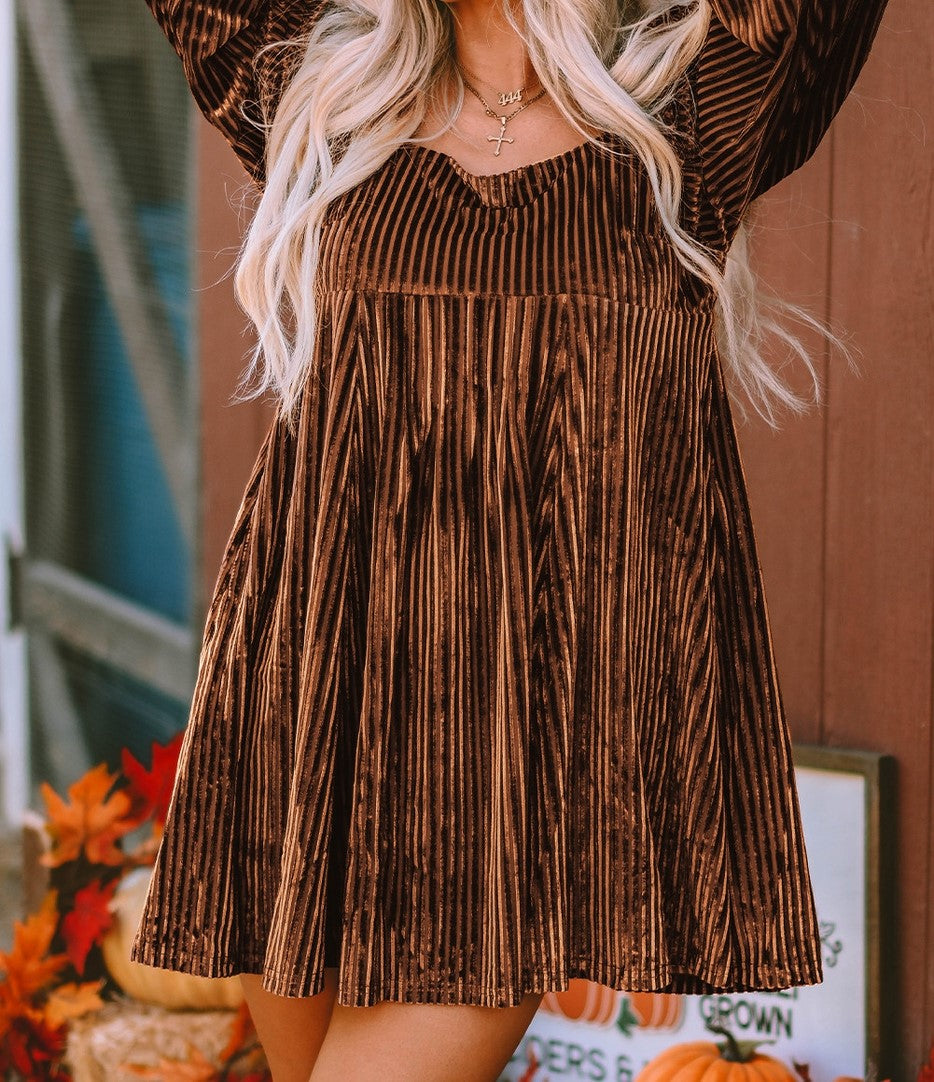 Tie back velvet dress