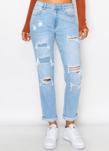 Distressed jeans