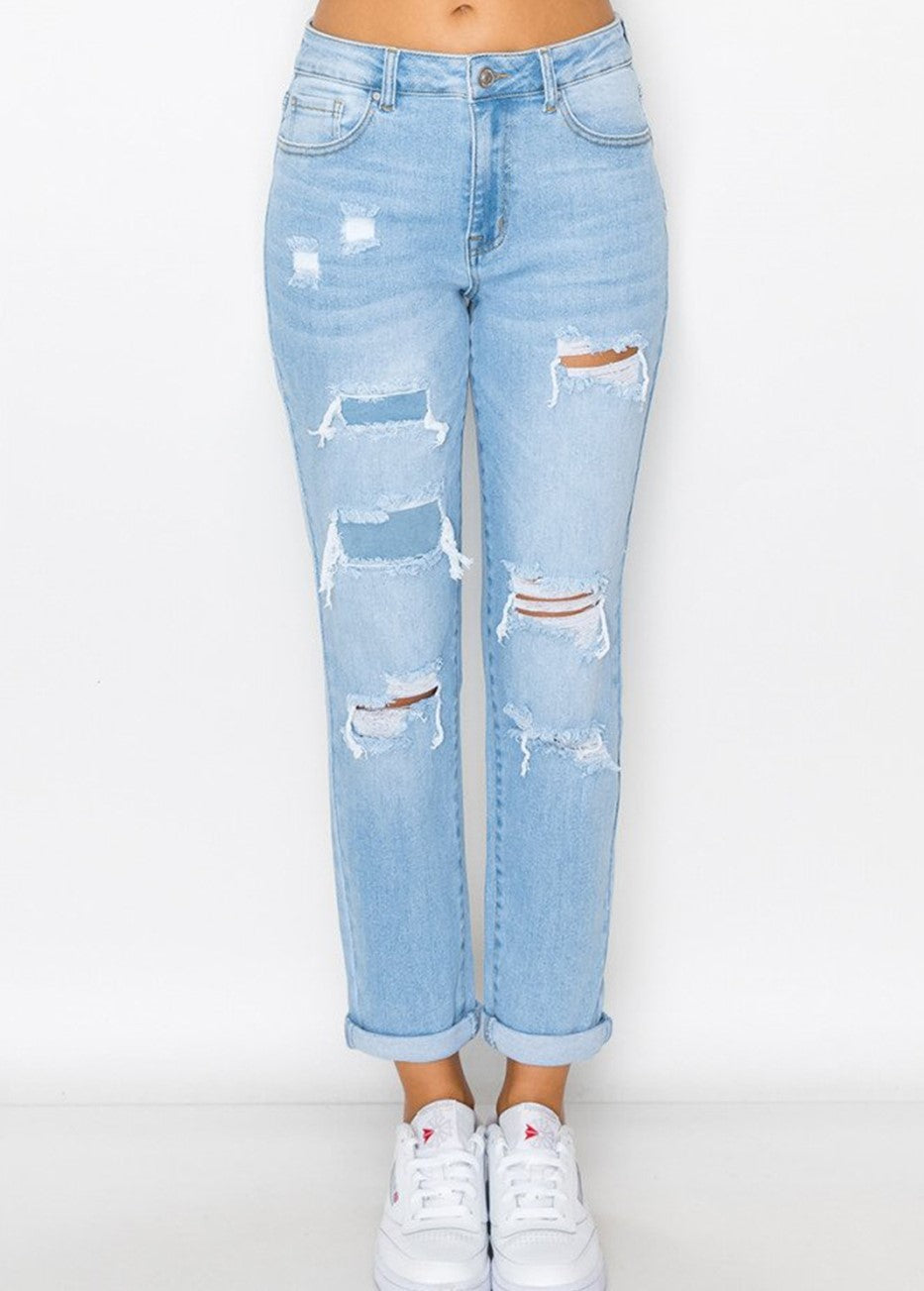 Distressed jeans