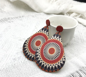 Drop wooden earrings