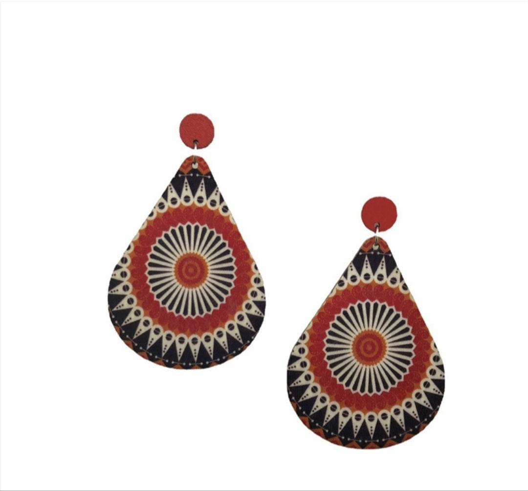 Drop wooden earrings