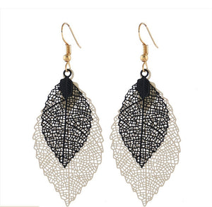 Double leaves earrings