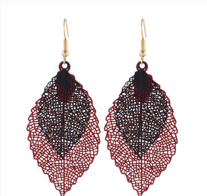 Double leaves earrings