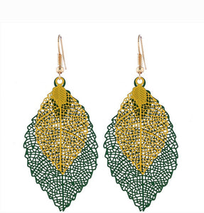 Double leaves earrings