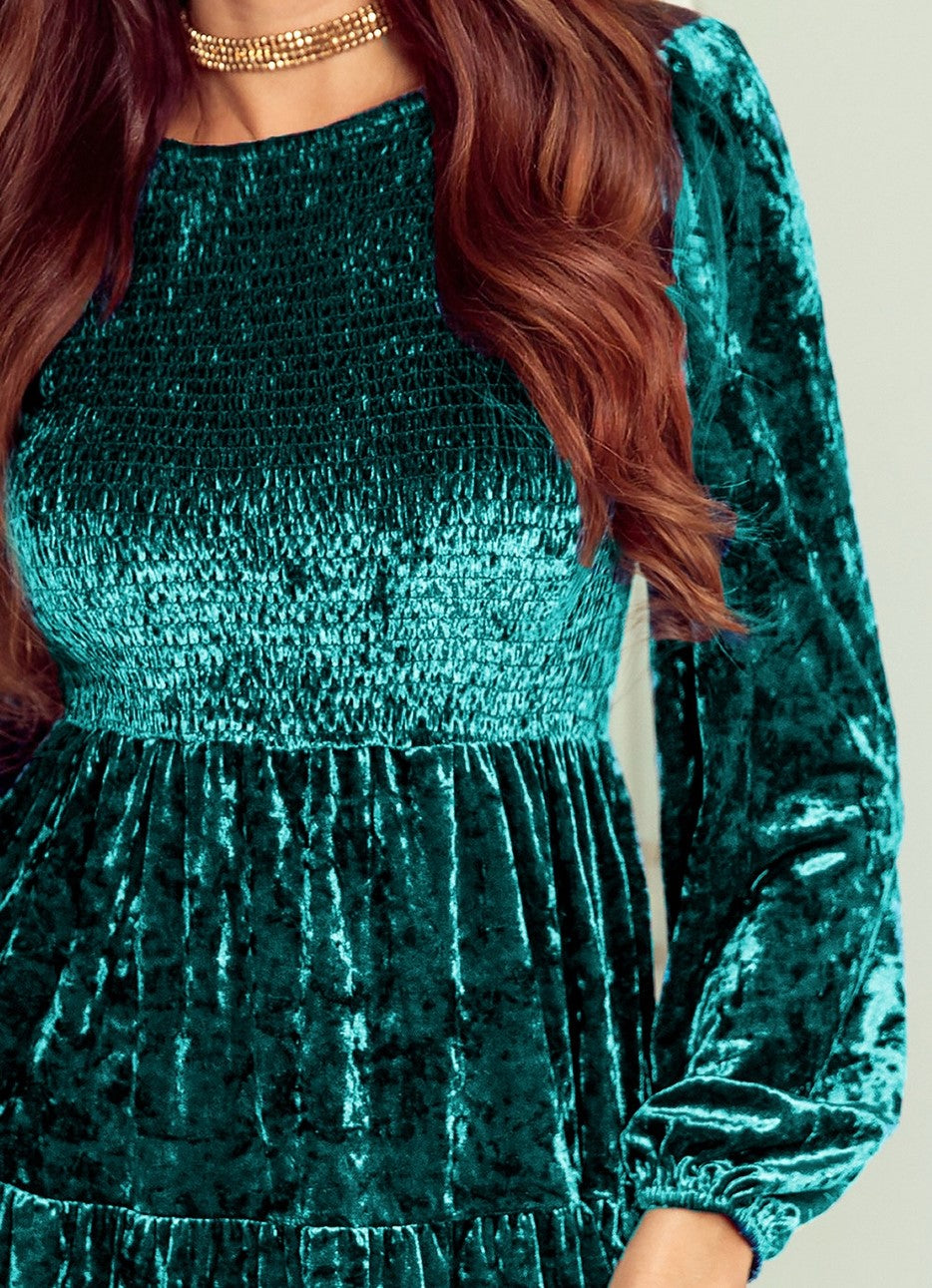 Ruffle velvet dress