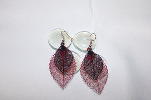Double leaves earrings