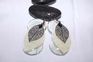 Double leaves earrings