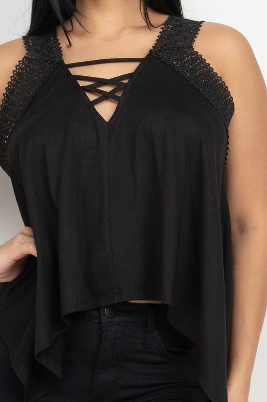 V Neck Sleeveless Top