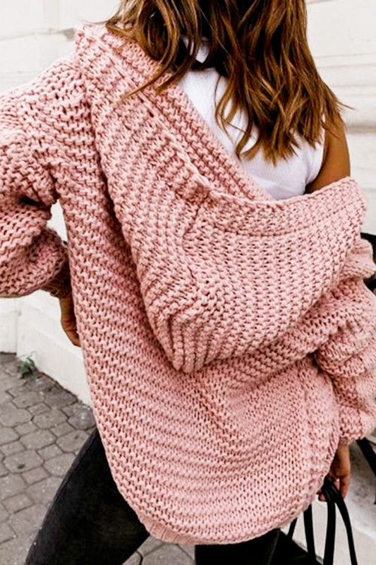 Open Front Cable Knit Sweater